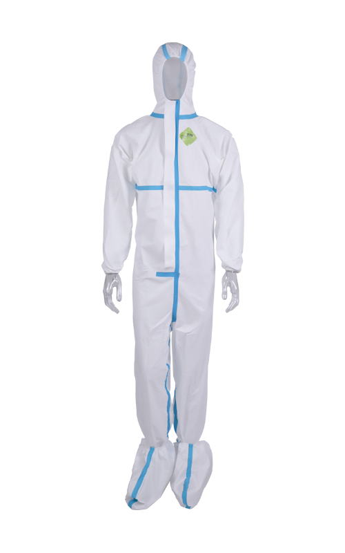 PET+PE Non-woven Material Disposable Coverall With Tape TTK-A01
