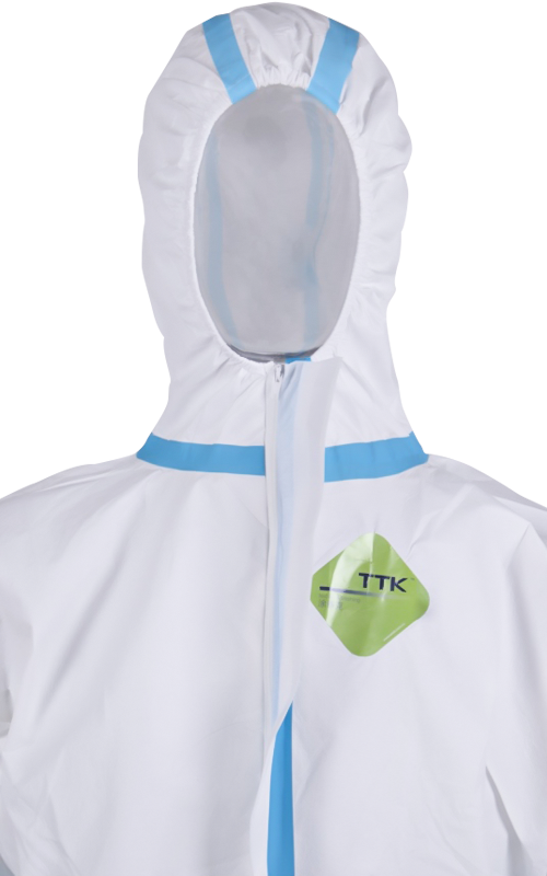 PP PE Nonwoven Disposable Breathable Coverall With Tape TTK-A01