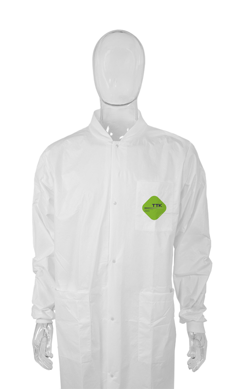 SMS Non-Woven Material + Seamless Tape Anti-Virus/Waterproof/ Breathable Disposable Visitor Coat TTK-C12 Series 100